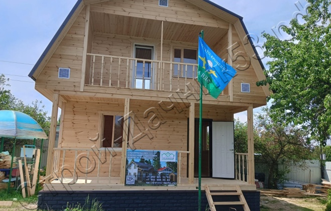 1 Каркасно-щитовой дом Д-124, 6х6м, 63 М², Владимирская область, Кольчугинский район Снт “Орджоникидзе” (2)